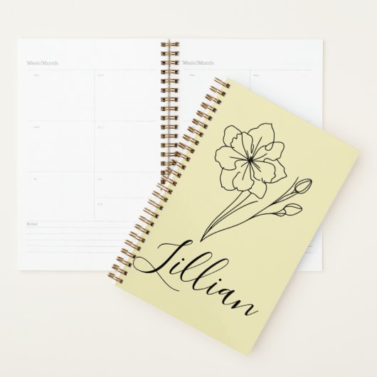 Gepersonaliseerde naam March jonquil Geboortebloem Planner (Display)