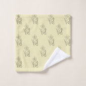 Gepersonaliseerde naam March narcis Geboorte Bloem Bad Handdoek (Wasdoekje)