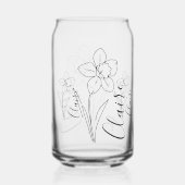 Gepersonaliseerde naam March narcis Geboorte Bloem Blikvorm Glas (Achterkant)