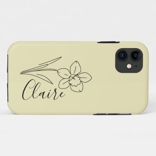 Gepersonaliseerde naam March narcis Geboorte Bloem Case-Mate iPhone Case (Achterkant (horizontaal))