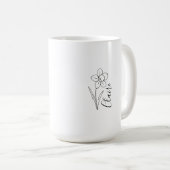 Gepersonaliseerde naam March narcis Geboorte Bloem Koffiemok (Voorkant rechts)