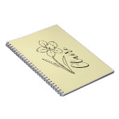 Gepersonaliseerde naam March narcis Geboorte Bloem Notitieboek (Rechterzijde)