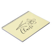 Gepersonaliseerde naam March narcis Geboorte Bloem Notitieboek (Linkerzijde)