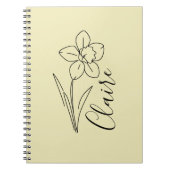 Gepersonaliseerde naam March narcis Geboorte Bloem Notitieboek (Voorkant)