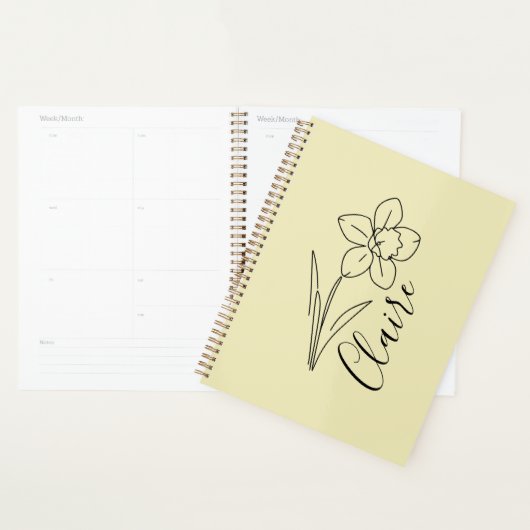 Gepersonaliseerde naam March narcis Geboorte Bloem Planner (Display)