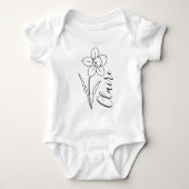 Gepersonaliseerde naam March narcis Geboorte Bloem Romper (Voorkant)