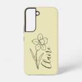 Gepersonaliseerde naam March narcis Geboorte Bloem Samsung Galaxy Hoesje (Achterkant)