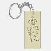 Gepersonaliseerde naam March narcis Geboorte Bloem Sleutelhanger (Voorkant Links)