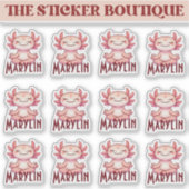 Gepersonaliseerde naam Mediteren Axolotl Sticker P (Voorkant)