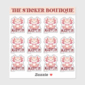 Gepersonaliseerde naam Mediteren Axolotl Sticker P (Vel)