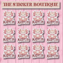 Gepersonaliseerde naam Mediteren Axolotl Sticker P