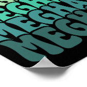 Gepersonaliseerde naam Meghan I Love Meghan Groovy Poster (Hoek)