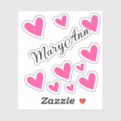 Gepersonaliseerde naam Meisje Roze Kalligrafie Har Sticker (Vel)