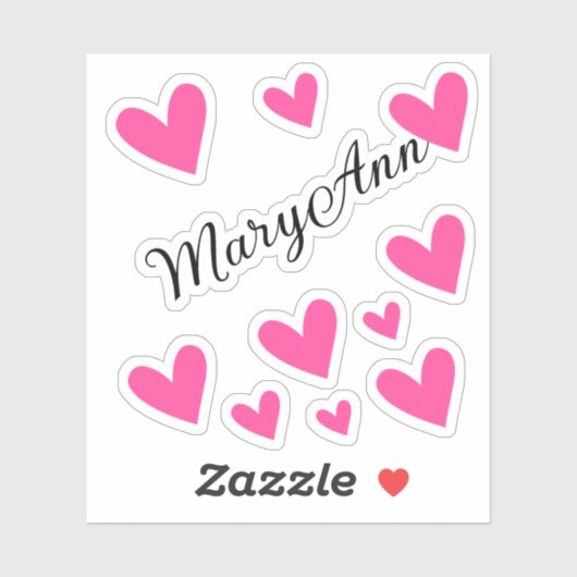 Gepersonaliseerde naam Meisje Roze Kalligrafie Har Sticker (Vel)