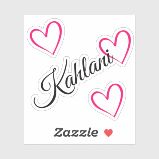 Gepersonaliseerde naam Meisje Roze Kalligrafie Har Sticker (Vel)