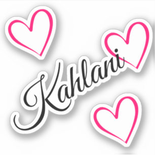 Gepersonaliseerde naam Meisje Roze Kalligrafie Har Sticker