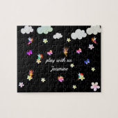 Gepersonaliseerde naam meisjes feeën legpuzzel (Horizontaal)