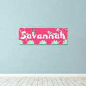 Gepersonaliseerde naam Meisjes Verpakt Canvas Hot  (Insitu (Houten vloer))