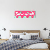 Gepersonaliseerde naam Meisjes Verpakt Canvas Hot  (Insitu (Slaapkamer))