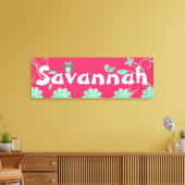 Gepersonaliseerde naam Meisjes Verpakt Canvas Hot  (Insitu (Woonkamer))