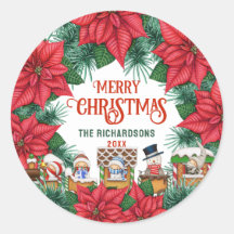 Gepersonaliseerde naam Merry Christmas Festive Flo