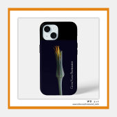 Gepersonaliseerde naam met elegante bloem op zwart Case-Mate iPhone case