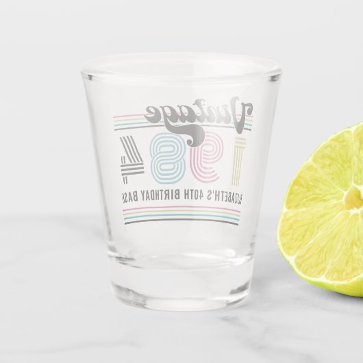 Gepersonaliseerde naam met elke leeftijd  Verjaard Shot Glas (Achterkant)