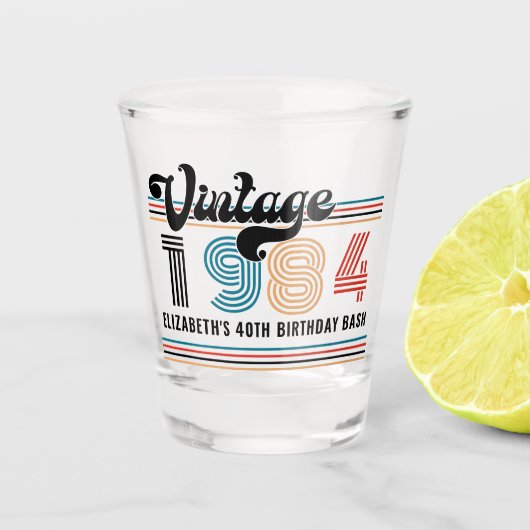 Gepersonaliseerde naam met elke leeftijd  Verjaard Shot Glas (Voorkant)