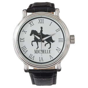 Gepersonaliseerde naam met en zwart Paard Horloge
