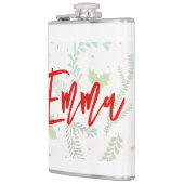 Gepersonaliseerde naam met Kerstmispatroon Heupfles (Links)