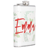 Gepersonaliseerde naam met Kerstmispatroon Heupfles (Rechts)