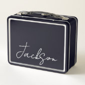 Gepersonaliseerde naam met metalen lunchbox (Achterkant)