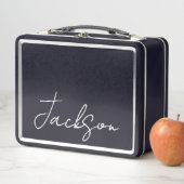 Gepersonaliseerde naam met metalen lunchbox (In situ)