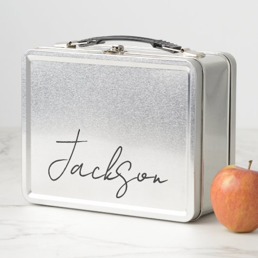 Gepersonaliseerde naam met metalen lunchbox (In situ)