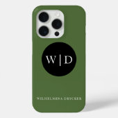 Gepersonaliseerde naam met Monogram Case-Mate iPhone Case (Achterkant)