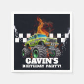 Gepersonaliseerde naam met Retro Monster Truck Servet (Voorkant)