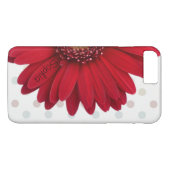 Gepersonaliseerde naam met rode madelief stippen Case-Mate iPhone case (Achterkant (Horizontaal))