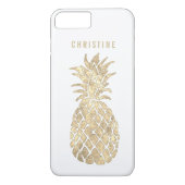 gepersonaliseerde naam metallic effect ananas Case-Mate iPhone case (Achterkant)