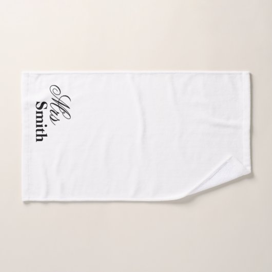 Gepersonaliseerde naam mevrouw Smith White Handdoek (Handdoek)