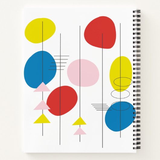 Gepersonaliseerde naam Mid Century Modern Kleurrij Notitieboek (Achterkant)