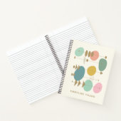 Gepersonaliseerde naam Mid Century Modern Retro No Notitieboek (Binnen)