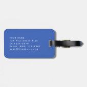 Gepersonaliseerde naam Mijn Tas Blauw ontwerp Aang Bagagelabel (Achterkant horizontaal)