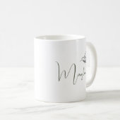Gepersonaliseerde naam Minimal Bird design Koffiemok (Voorkant rechts)