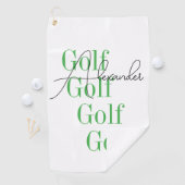Gepersonaliseerde naam Minimale typografie Golfhanddoek (Insitu)