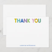 Gepersonaliseerde naam Minimalistische regenboogty Bedankkaart (Voorkant / Achterkant)