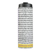 Gepersonaliseerde naam Modern Black & White Whimsi Thermosbeker (Voorkant)