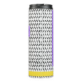 Gepersonaliseerde naam Modern Black & White Whimsi Thermosbeker (Achterkant)