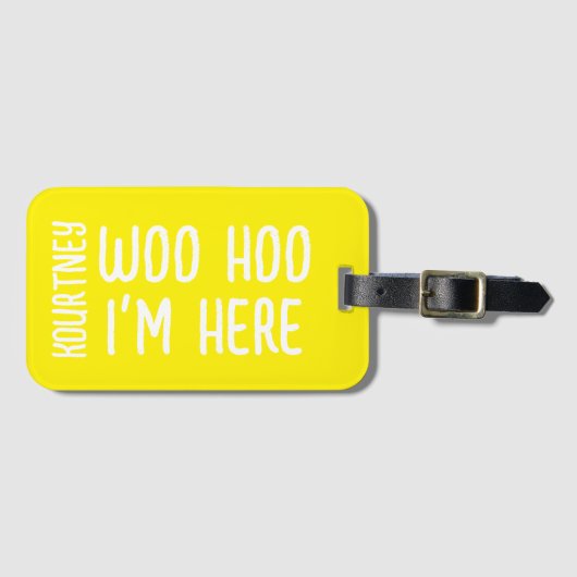 Gepersonaliseerde naam Modern Bold Funny Bagagelab Bagagelabel (Voorkant (horizontaal))