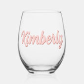 Gepersonaliseerde naam Modern en Elegant Wijnglas Zonder Voet (Voorkant)