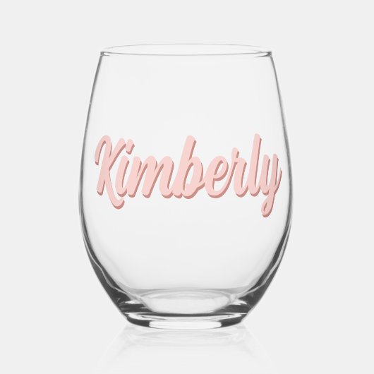Gepersonaliseerde naam Modern en Elegant Wijnglas Zonder Voet (Voorkant)